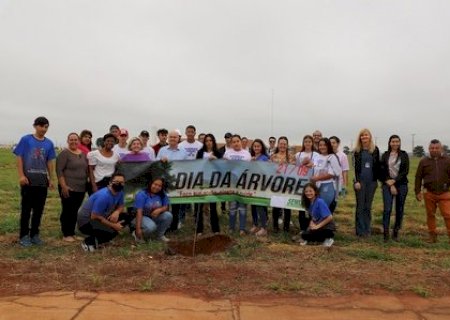 Governo Municipal realiza o plantio de mudas de Ipê, em parceria com alunos do Centro da Juventude.