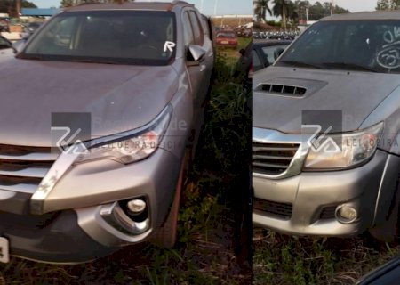 Leilão coloca em disputa duas caminhonetes Hilux com lances iniciais de R$ 33 mil