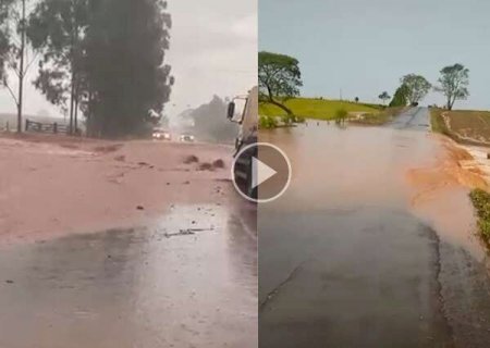 Chuva de 100 milímetros alaga duas rodovias no sul de MS