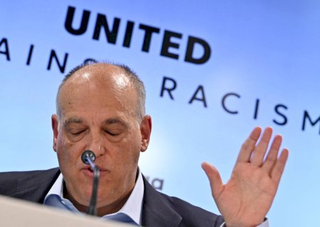 'O futebol espanhol não é racista, a Espanha não é racista, nunca fui racista', afirma presidente de LaLiga