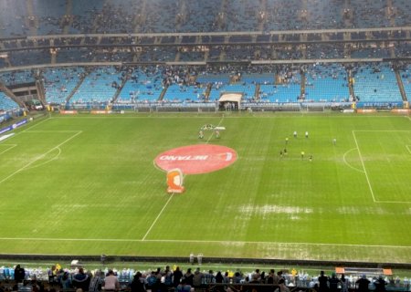 Jogo entre Grêmio e Bahia, pela Copa do Brasil, atrasa em 1h por ciclone extratropical