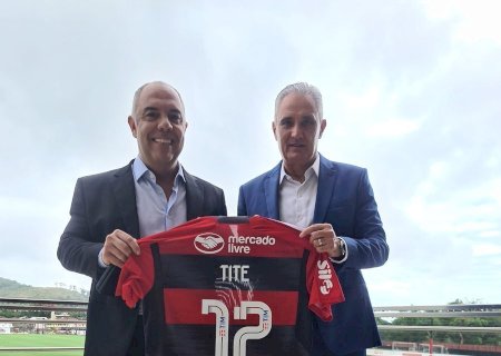 Tite, novo técnico do Flamengo, se apresenta no Ninho do Urubu e fala pela primeira vez: 'Precisamos ser melhor que os outros'