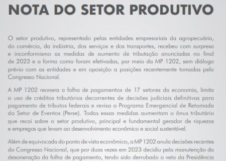 Nota do Setor Produtivo