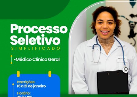 Prefeitura abre vaga para médico Clínico Geral no CAPS