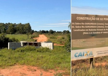 Vereadores de Nova Andradina cobram conclusão das obras em pontes de concreto sobre o Rio Samambaia