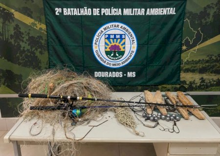 Polícia Militar Ambiental emprega Drone e flagra pesca predatória com petrechos proibido no Río Dourado
